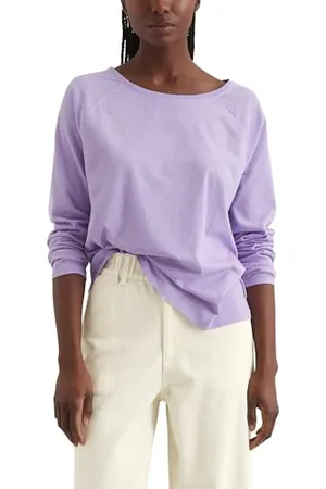 Marc O’ Polo Marc OߴPolo Denim Damen Langarmshirt aus Bio-Baumwolle Relaxed Fit, Lila , S