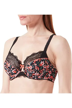 Sans Complexe Damen Julia 70AAJ21 BH, ca. ca. ca. ca. ca. ca. ca. ca. 1,4 cm, Bedruckt, Blumenmuster, Schwarz, 90D
