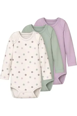 NAME IT Baby Damen Nbfbody 3P Ls Dot Noos, Numeric_80 (3er Pack)