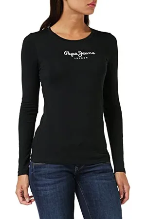 Pepe Jeans Damen New Virginia Ls N T-Shirt, Schwarz, S