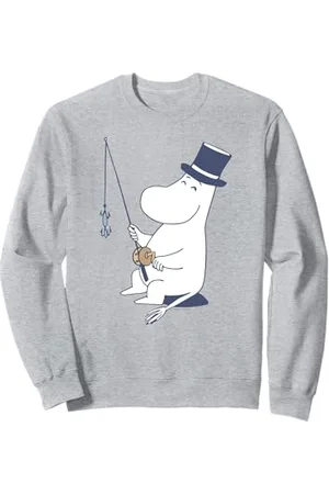 Moomin Pappa Angeln Blau Umriss Sweatshirt