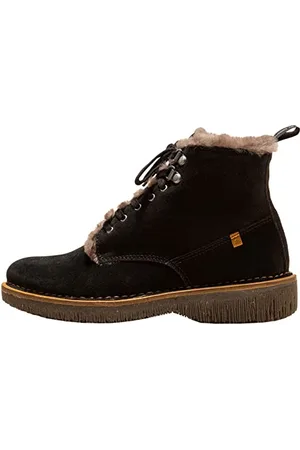 El Naturalista Damen Schnürstiefeletten Volcano, Frauen Schnürboots,Wechselfußbett,Warmfutter,halbstiefel,Kurzstiefel,Black,40 EU / 7 UK