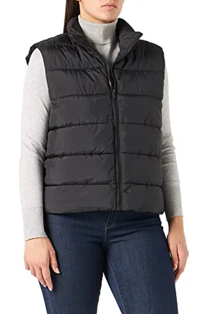 Noisy May Damen Puffer Weste Wattierte Stepp Übergangsjacke ohne Kapuze Basic ohne Ärmel NMMARCUS