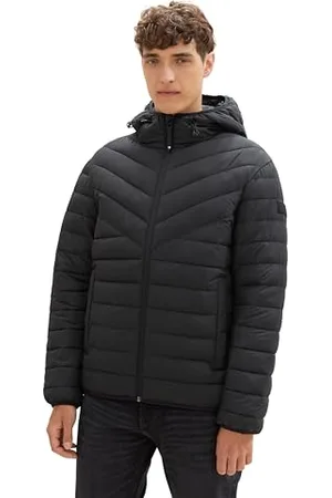 TOM TAILOR Herren 1042721 Lightweight Steppjacke mit Kapuze, 29999-Black, XL