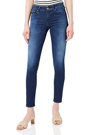 Replay Damen Jeans New Luz Skinny-Fit Hyperflex Hyper Cloud mit Stretch, Blau , 23W / 30L
