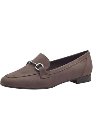 Marco Tozzi Damen Loafer ohne Absatz Vegan mit Schnalle, Braun , 37 EU