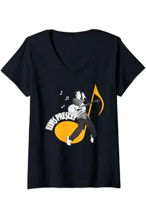 Elvis Presley Official Music Note T-Shirt mit V-Ausschnitt