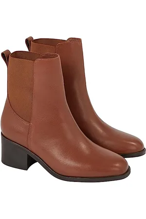 Tommy Hilfiger Damen Mid Boot Stiefel Chelsea Thermo aus Leder, Braun (Natural Cognac), 39
