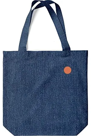 Green Fish Denim Bedruckte Einkaufstasche, Wiederverwendbare, Jeans Tasche, Maschinenwaschbar, Faltbar, Stofftasche mit Zwei Langen Henkeln, 38x42 Cm