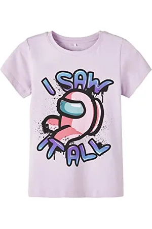 NAME IT Mädchen NKFASMARI AMONGUS SS TOP Sky T-Shirt, , 122W / 128L