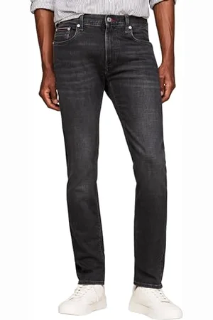 Tommy Hilfiger Herren Jeans Hose Slim Fit, Schwarz (Stark Black), 40W/32L