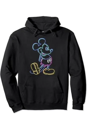 Disney Mickey & Friends Micky Neon Line Porträt Pullover Hoodie