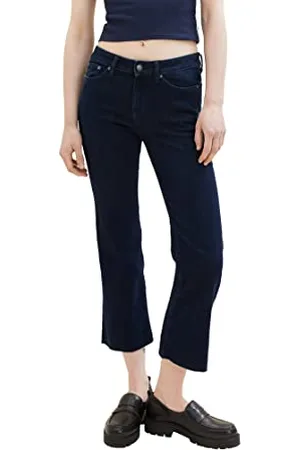 TOM TAILOR Damen 1038293 Jeanshose mit Schlag, 10114-Clean Dark Stone Blue Denim, 30