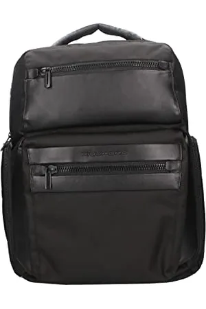 Piquadro Woody Großer Rucksack aus Leder und Stoff, , 35-00 x 44-00 x 23-00, Business
