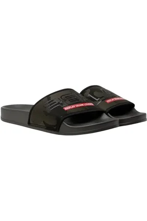 Replay Herren Badeschuhe Slipper, Schwarz (Camo Black 1665), 41