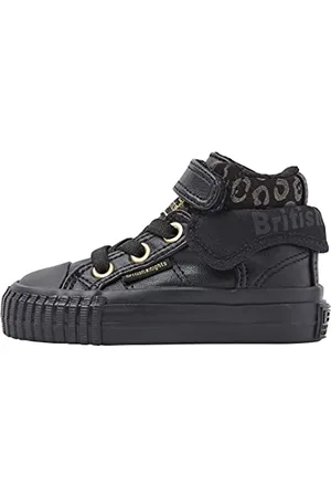 British Knights Baby-Mädchen ROCO Sneaker, Black/Gold Leopard/Black, 21 EU