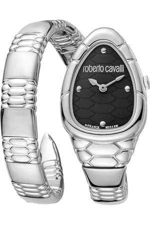 Roberto Cavalli Damen Analog Quarz Uhr mit Edelstahl Armband RV1L184M0021