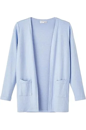 NAME IT Mädchen Nkfvicti Knit Card Noos Pullover, Hellblau, 146-152 EU