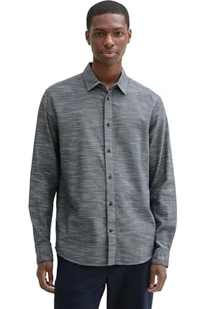 TOM TAILOR Herren Regular Fit Hemd aus Baumwolle, , L