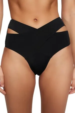 Trendyol Damen Cut-out Detailed High Waist Six Bikini Bottoms, , 44 EU