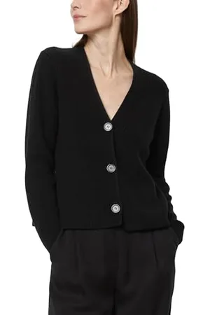 Marc O’ Polo Marc OߴPolo Damen Cardigan aus Bio-Baumwolle mit V-Ausschnitt, Schwarz (Black), M
