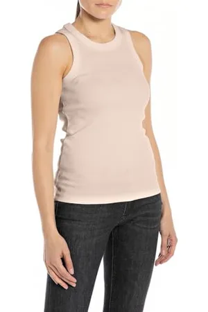 Replay Damen Tank Top mit Stretch, (Beige), XL