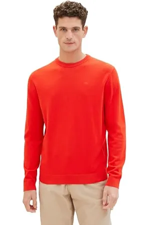 TOM TAILOR Herren Basic Crewneck Pullover aus Baumwolle, , L