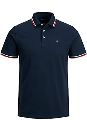 JACK & JONES Herren Klassische Pique Knit Baumwolle Polo-Shirt - Marine - M