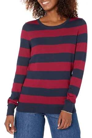 Amazon Damen Leichter, Langärmeliger Pullover Mit Rundhalsausschnitt (Erhältlich in Übergröße), , XS