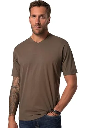 JP 1880 Herren große Größen Übergrößen Menswear L-8XL T-Shirt, Basic, V-Ausschnitt, bis 8XL 5XL 702415343-5XL