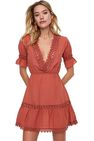 Trendyol Damen Lace Striped Beach Dress, , 34 EU
