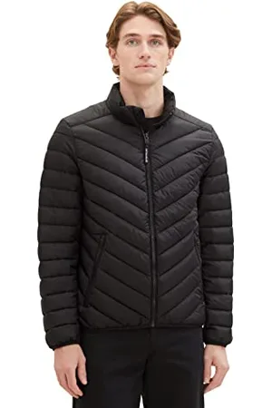 TOM TAILOR Herren 1036073 Lightweight Steppjacke mit Stehkragen, 29999-Black, XL