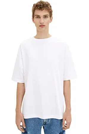 TOM TAILOR Herren Oversize Basic T-Shirt, White, M