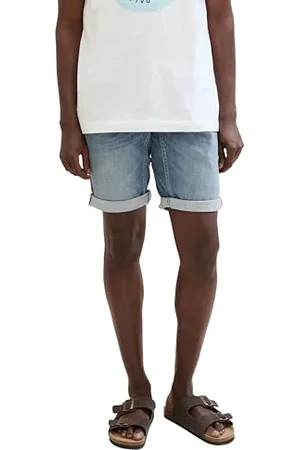 TOM TAILOR Herren Josh Regular Denim Shorts, Used Light Stone Blue Denim, 36