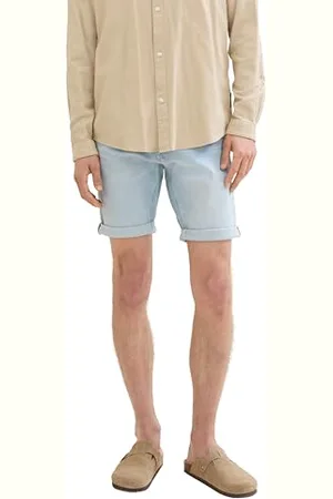 TOM TAILOR Herren Regular Fit Jeans Bermuda Shorts, Clean Bleached Blue Denim, XXL