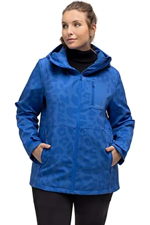 Ulla Popken Damen HYPRAR Softshell, modisches Leomuster, wasserabweisend, atungs Jacken, , 46-48