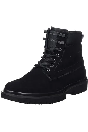 Calvin Klein EVA MID LACEUP BOOT SUEDE Mittelhohe Stiefel Herren, Schwarz (Black/Stormfront), 44 EU