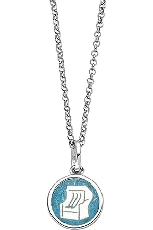 DUR Schmuck Kette STRANDKORB blauer Steinsand, Silber 925/- rhod. ca 42cm (K2909)