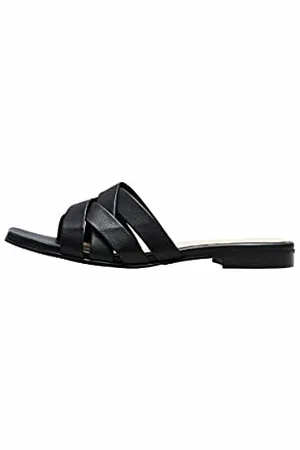 SELECTED Damen Slfashley Braided Leather Slider Sandale mit Absatz, , 38 EU