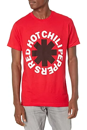 Red Hot Chili Peppers Herren Official Black Asterisk on Red T-Shirt, , XX-Large