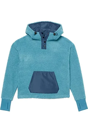 Amazon Damen Teddy-Fleece-Jacke mit Viertel-Knopfleiste und Kapuze, , XL