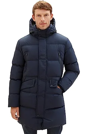 TOM TAILOR Herren 1037357 Recycled Down Puffer-Parka mit Abnehmbarer Kapuze, 10668-sky Captain Blue, L
