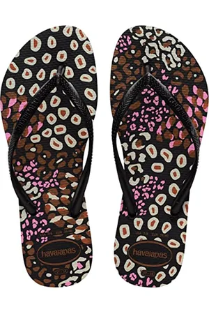 Havaianas Schmale Tiere, Flip-Flop für Damen, Mehrfarbig (Black Pink Lemonade), 33/34 EU
