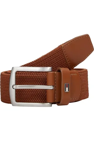 Tommy Hilfiger Herren Gürtel Denton Elastic 3,5 cm Geflochten, Braun (Cinnamon Bark), 80 cm