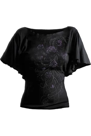 Spiral Damen Entwined-Boat Neck Bat Sleeve Top T-Shirt, , 38 (Herstellergröße: Medium)