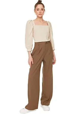Trendyol Damen Braune Geräumige Hose Pants, Braun, 38 EU