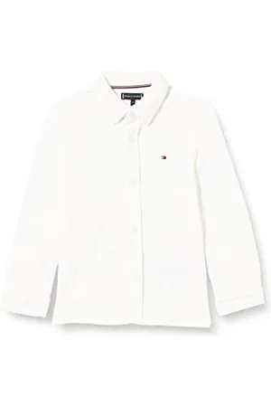 Tommy Hilfiger Jungen Stretch Pique Shirt L/S Hemd, White, 80 cm