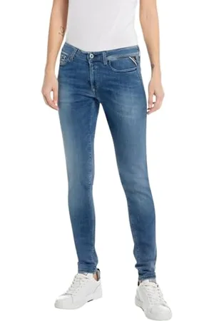 Replay Damen Jeans New Luz Skinny-Fit mit Comfort Stretch, (Blau), 28W / 28L