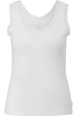 QS by s.Oliver Damen 2144173 Top mit Rippstruktur, , XL