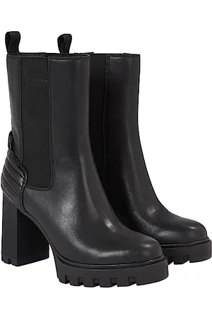 Calvin Klein Damen Chelsea Boot LTH Wn Plateau Mittelhoher Stiefel, 3 x Schwarz, 40 EU